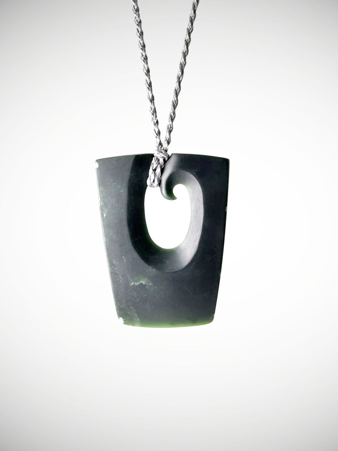 Moko Pounamu Contemporary Koru NZ Genuine Kawakawa Greenstone - Puahuru