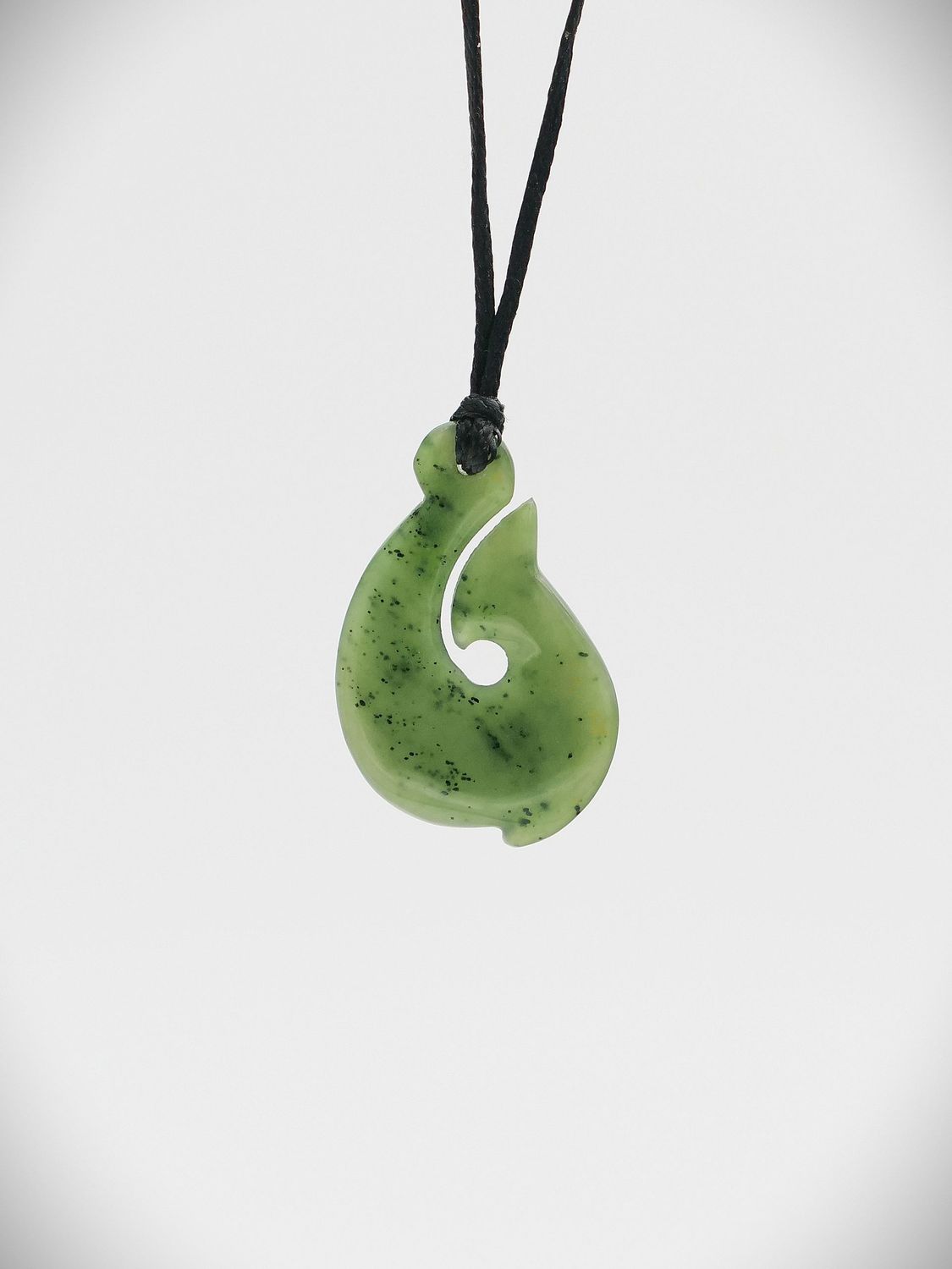 Moko Pounamu Hei Matau (Hook) NZ Genuine Kahurangi Greenstone - Pukekohe