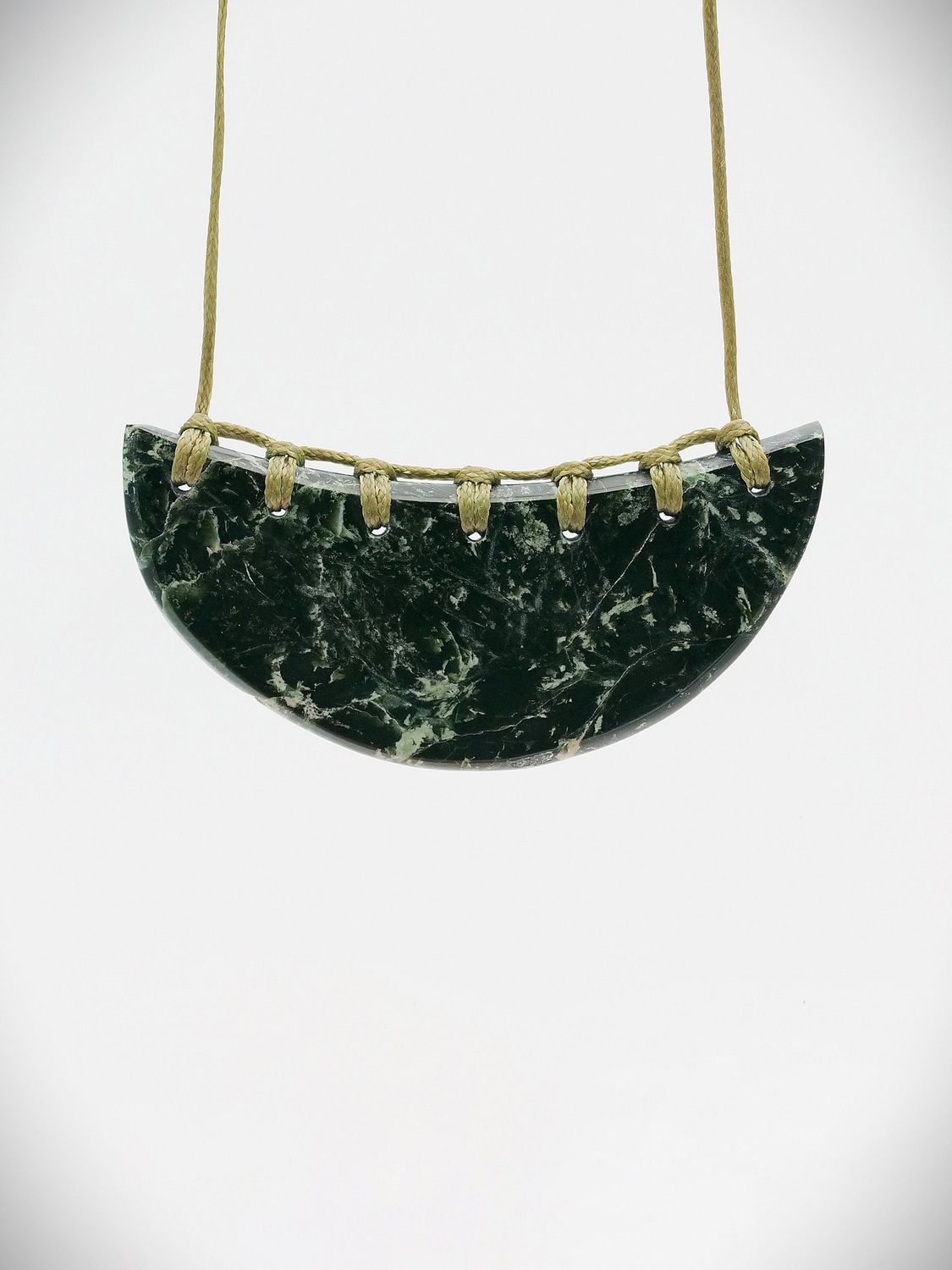 Moko Pounamu Kouma (Breastplate) NZ Genuine Douglas Creek Serpentinite Greenstone  - Kuripapango