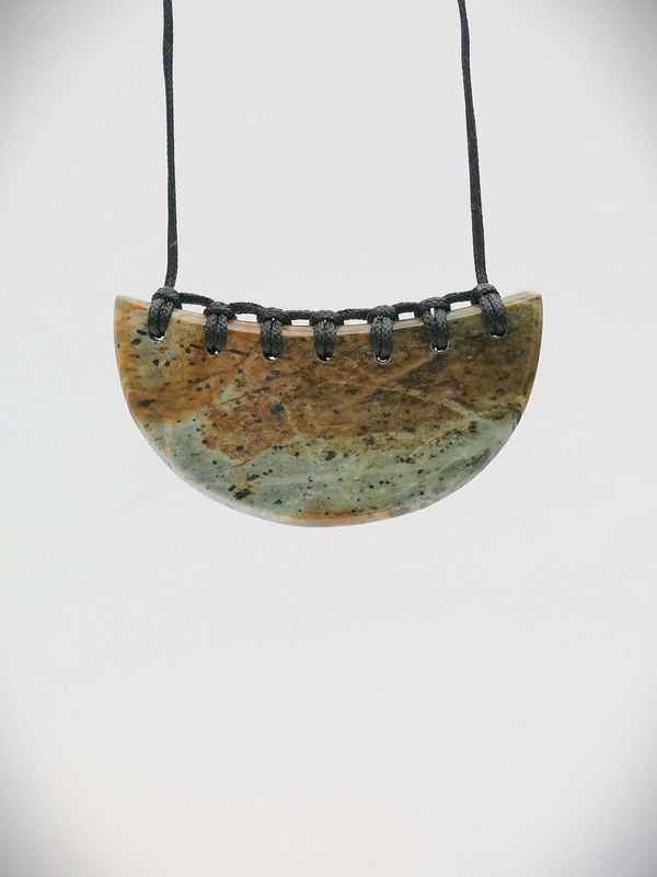 Moko Pounamu Kouma (Breastplate) NZ Genuine Serpentinite  Greenstone - Ngamahanga