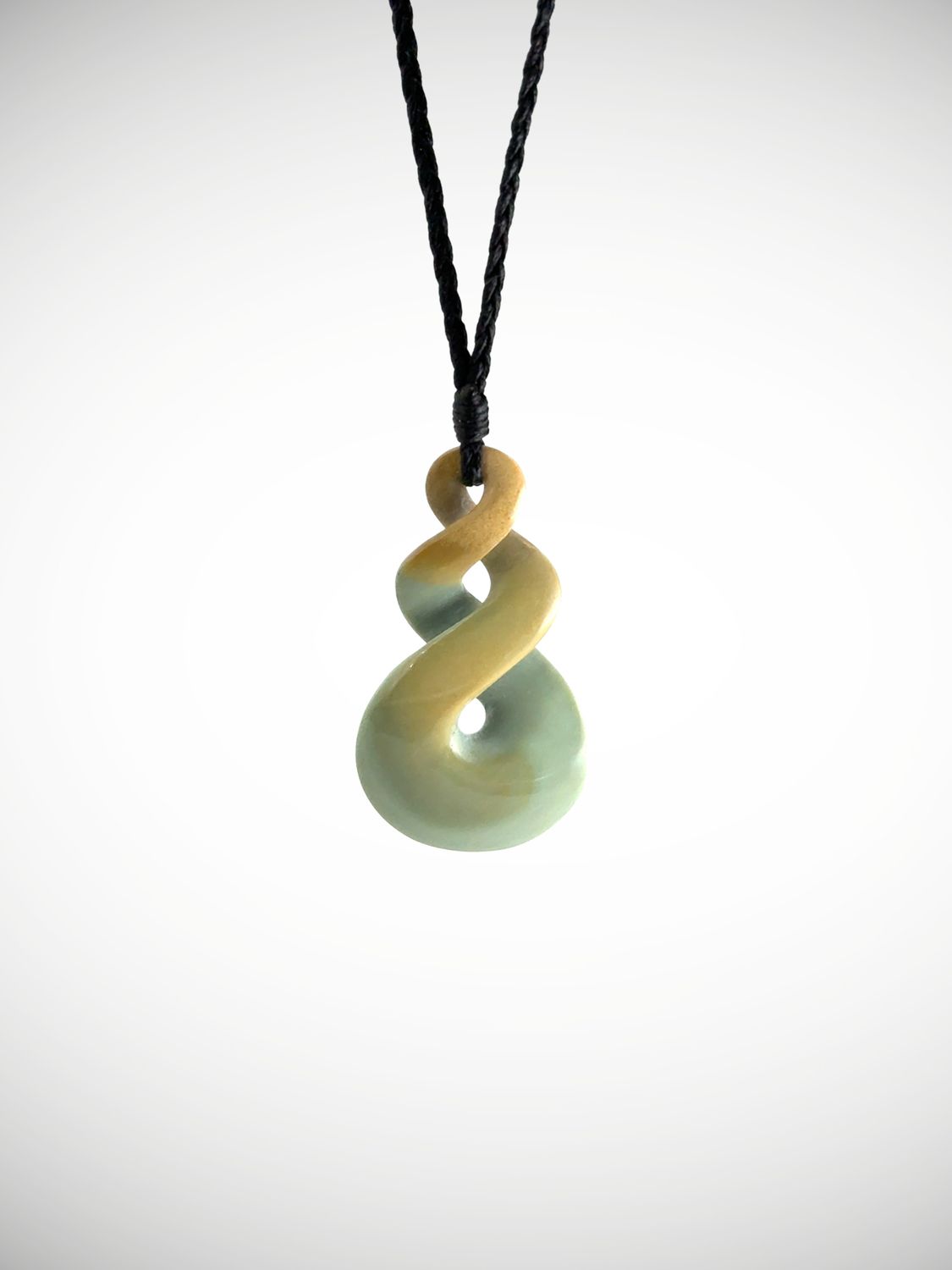 Moko Pounamu Double Pikorua NZ Genuine Inanga Greenstone - Waiheke