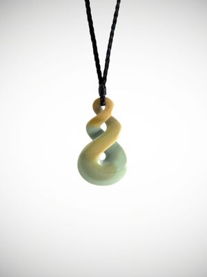 Moko Pounamu Double Pikorua NZ Genuine Inanga Greenstone - Waiheke