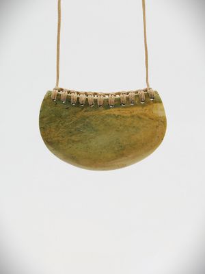 Moko Pounamu Kouma (Breastplate) NZ Genuine Raukaraka Greenstone - Orawia