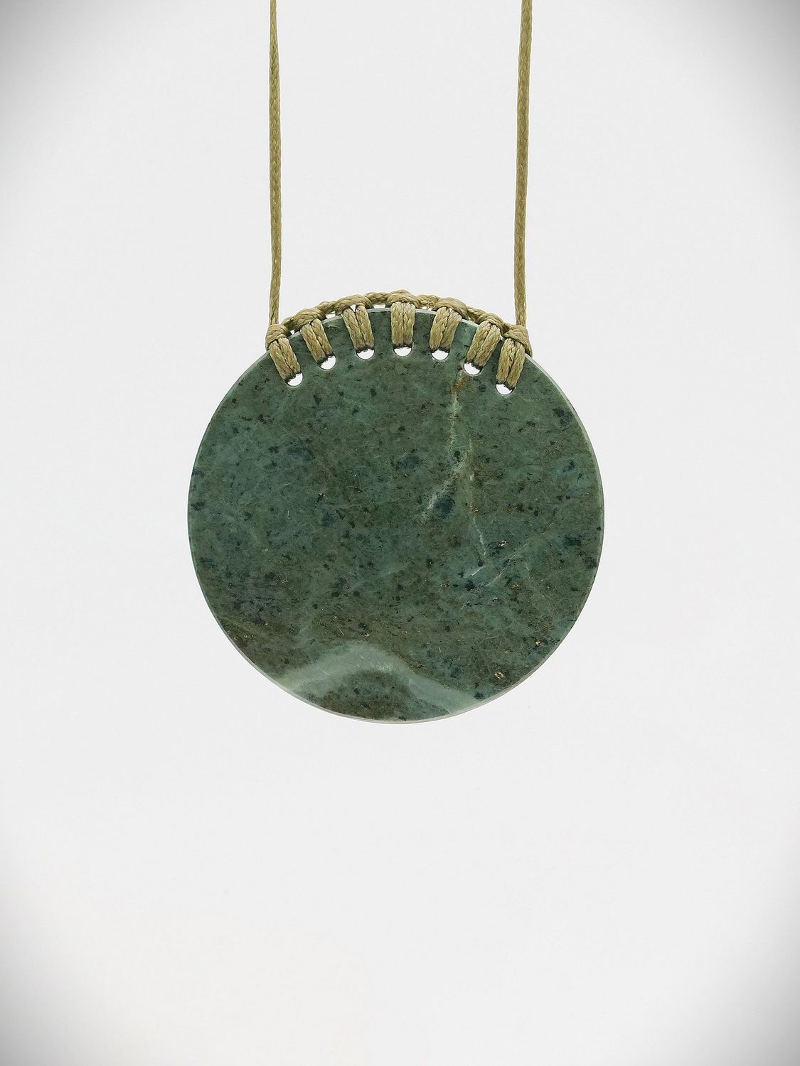 Moko Pounamu Porohita (Disc) NZ Genuine Serpentinite Greenstone - Tamatea