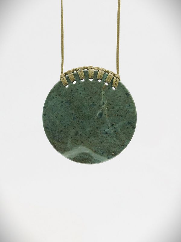 Moko Pounamu Porohita (Disc) NZ Genuine Serpentinite Greenstone - Tamatea