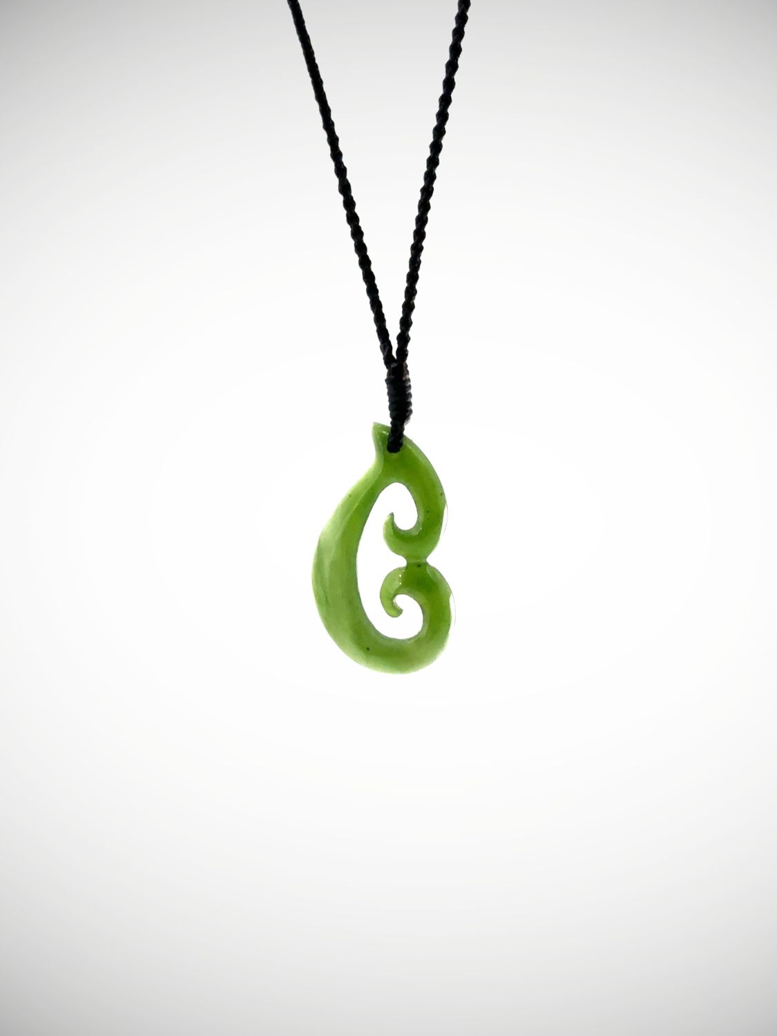 Moko Pounamu Contemporary Double Koru NZ Genuine Kahurangi Greenstone - Oturokua