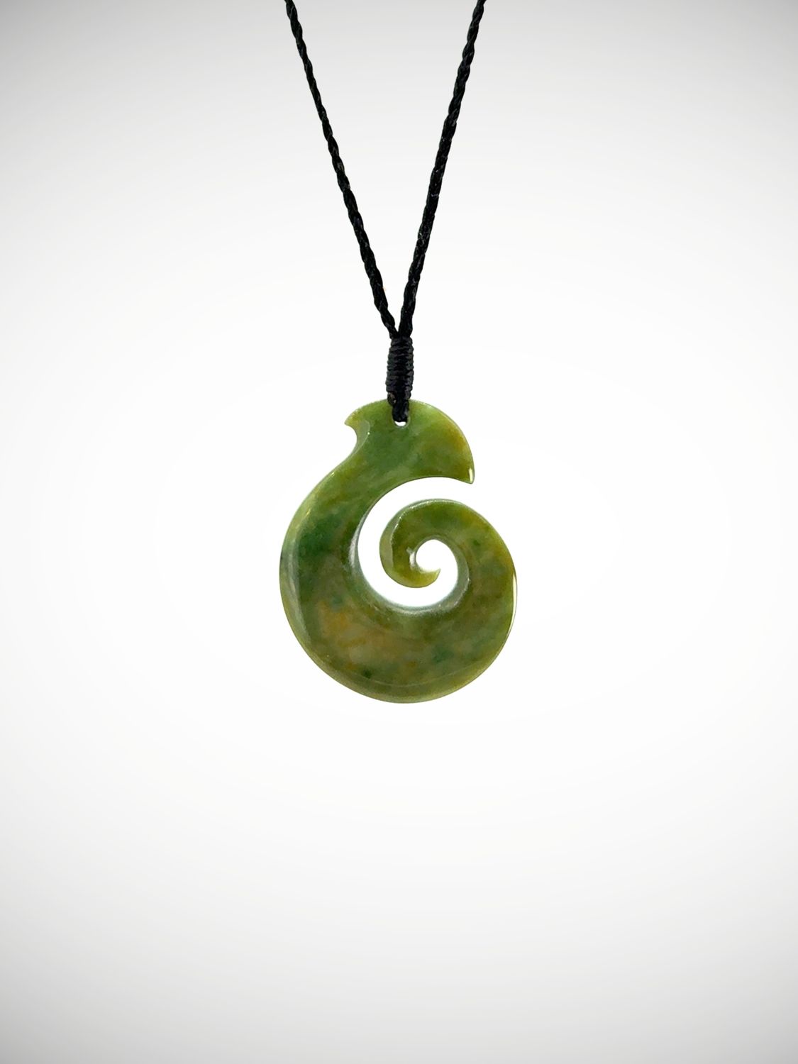 Moko Pounamu Koru NZ Genuine Kahotea Greenstone - Waimanu