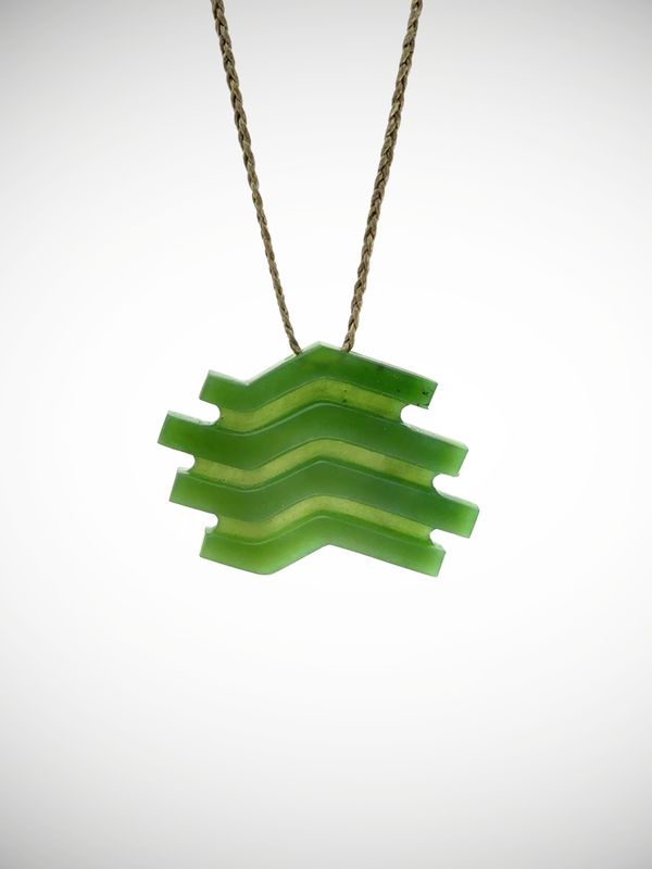 Moko Pounamu Contemporary Design NZ Genuine Kahurangi Greenstone - Uenuku