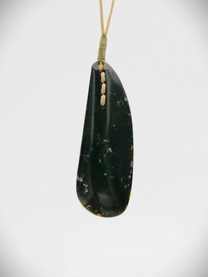 Moko Pounamu Roimata (Teardrop) NZ Genuine Tangiwai Serpentine Greenstone - Hokianga
