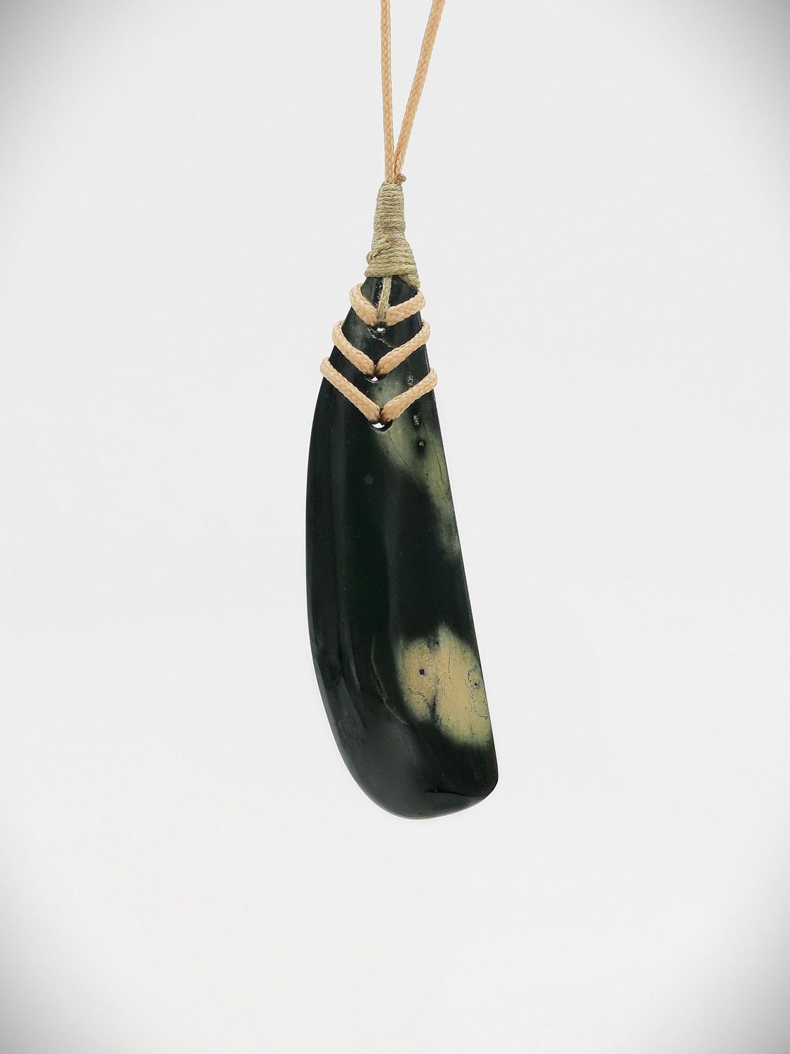 Moko Pounamu Roimata (Teardrop) NZ Genuine Tangiwai Serpentine Greenstone - Kereru