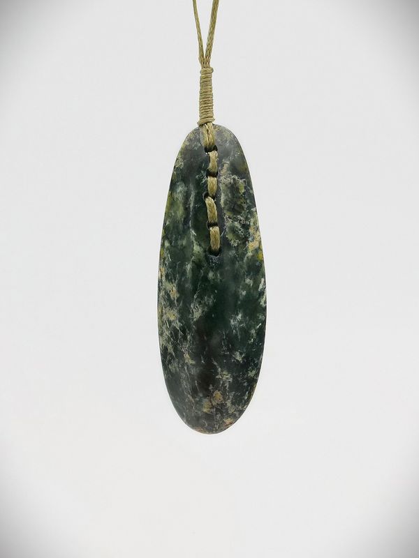Moko Pounamu Roimata (Teardrop) NZ Genuine Tangiwai Serpentine Greenstone - Whanawhana