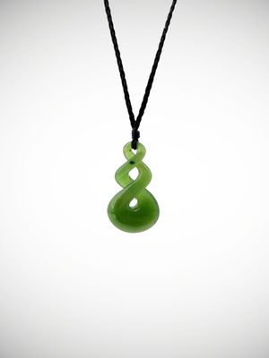 Moko Pounamu Double Pikorua NZ Genuine Kahurangi Greenstone - Waipuna