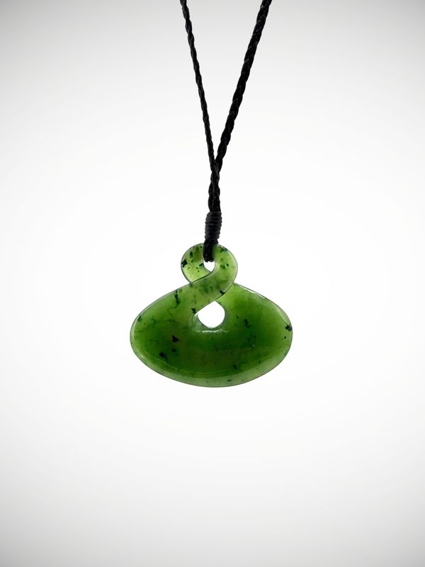 Moko Pounamu Single Pikorua (Twist) NZ Genuine Kahurangi Greenstone - Pukenui