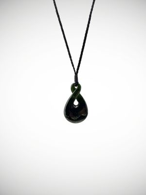 Moko Pounamu Pikorua (Twist) NZ Genuine Kawakawa Flower Greenstone - Rotokino