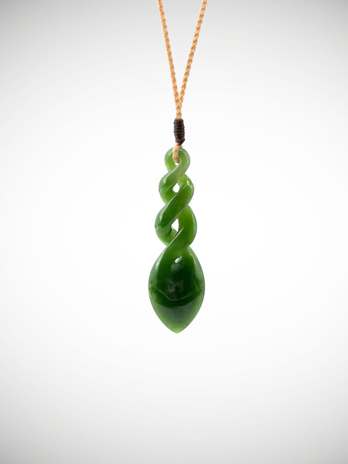 Moko Pounamu Triple Pikorua (Twist) NZ Genuine Kahurangi Greenstone - Tapawera