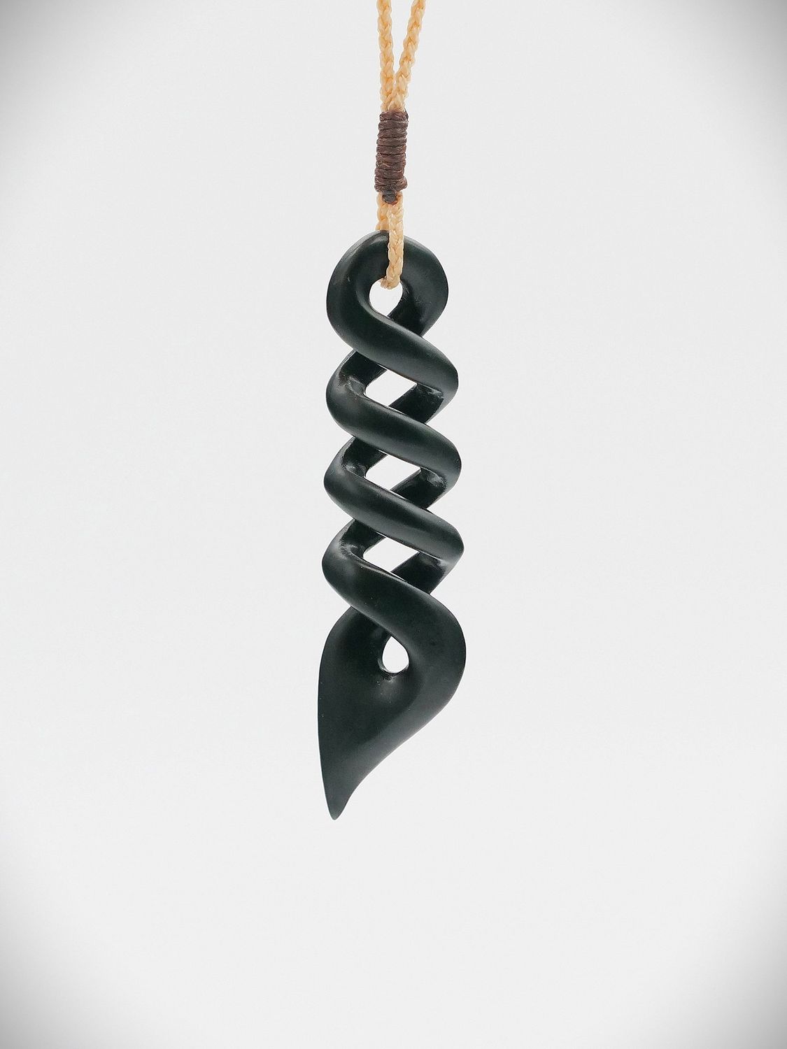 Moko Pounamu Quadruple Pikorua NZ Genuine Kawakawa Greenstone - Pukehamoamoa