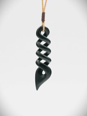 Moko Pounamu Quadruple Pikorua NZ Genuine Kawakawa Greenstone - Pukehamoamoa