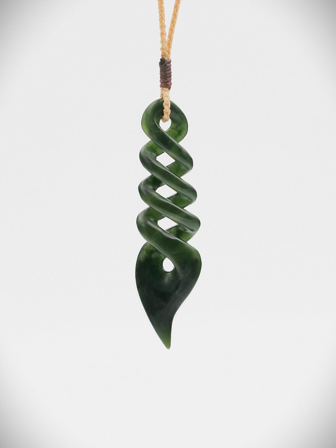 Moko Pounamu Quadruple Pikorua NZ Genuine Kawakawa Greenstone - Puketapu