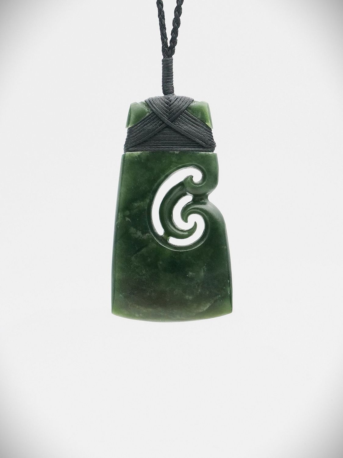 Moko Pounamu Toki with Koru NZ Genuine Kawakawa Greenstone - Anakiwa