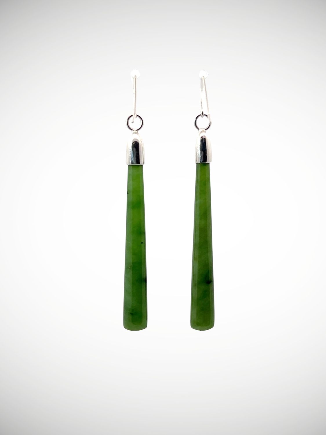 Moko Pounamu NZ Kahotea Greenstone & Sterling Silver Earrings - Te Anau