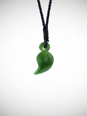Moko Pounamu Single Pikorua (Twist) NZ Genuine Kahurangi Greenstone - Otuparaoa