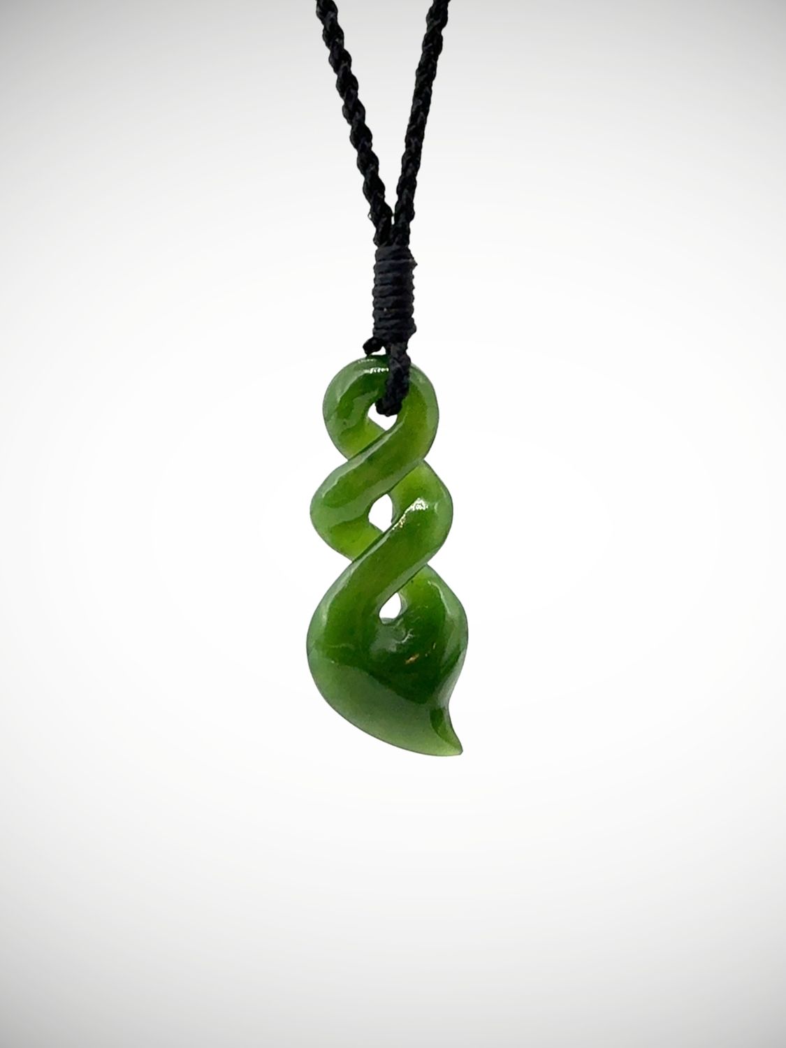 Moko Pounamu Double Pikorua (Twist) NZ Genuine Kahurangi Greenstone - Waiwhakaata