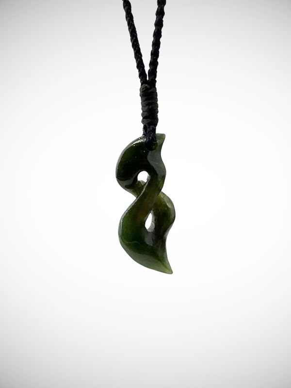 Moko Pounamu Single Pikorua (Twist) NZ Genuine Kahurangi Greenstone - Hinerukutai