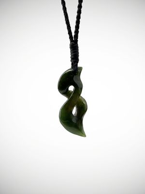 Moko Pounamu Single Pikorua (Twist) NZ Genuine Kahurangi Greenstone - Hinerukutai