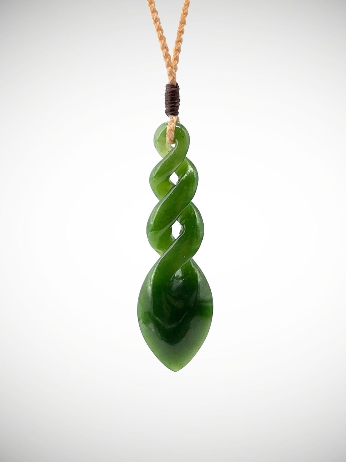 Moko Pounamu Triple Pikorua (Twist) NZ Genuine Kahurangi Greenstone - Moanapakura