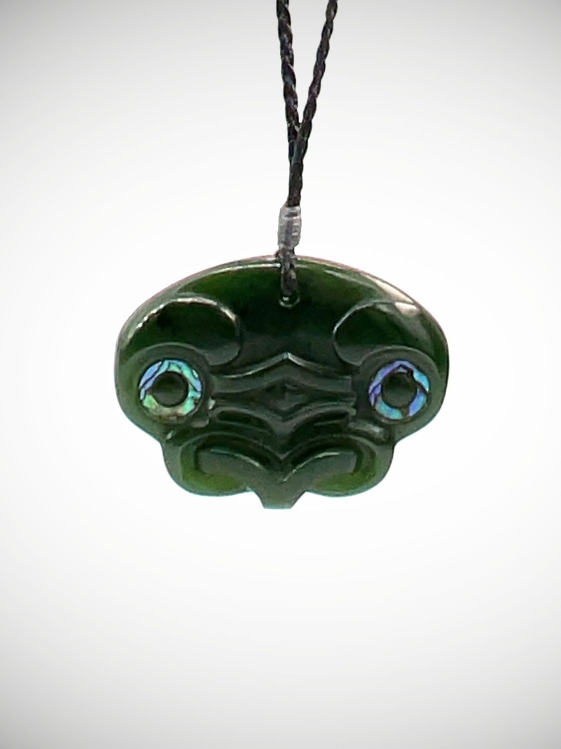 Moko Pounamu Koruru NZ Genuine Kawakawa Greenstone - Punamahaka