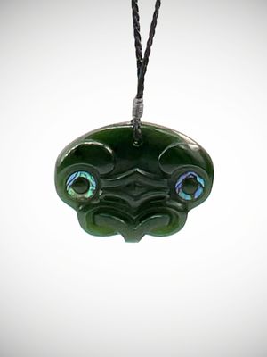 Moko Pounamu Koruru NZ Genuine Kawakawa Greenstone - Punamahaka