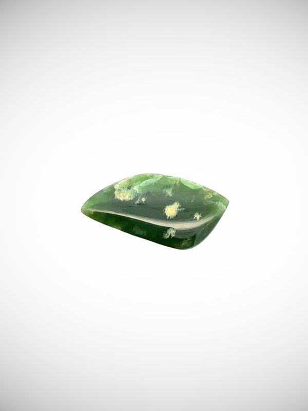 Moko Pounamu Kawakawa Flower Greenstone Freeform Cabochon #223