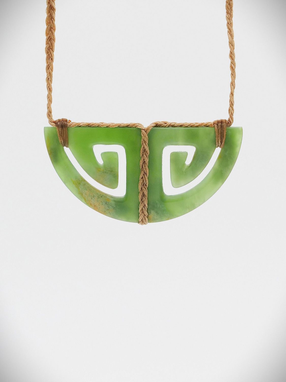 Moko Pounamu Kouma (Breastplate) NZ Genuine Kahurangi Flower Greenstone - Rangiwahia