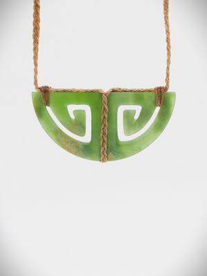 Moko Pounamu Kouma (Breastplate) NZ Genuine Kahurangi Flower Greenstone - Rangiwahia