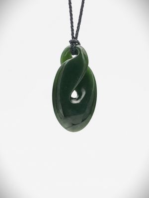 Moko Pounamu Pikorua (Twist) NZ Genuine Kawakawa Greenstone - Ohingaiti