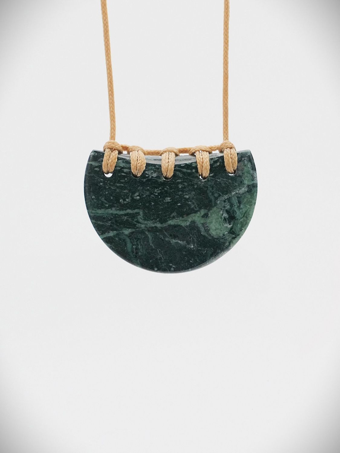 Moko Pounamu Kouma (Breastplate) NZ Genuine Serpentinite  Greenstone - Raurimu