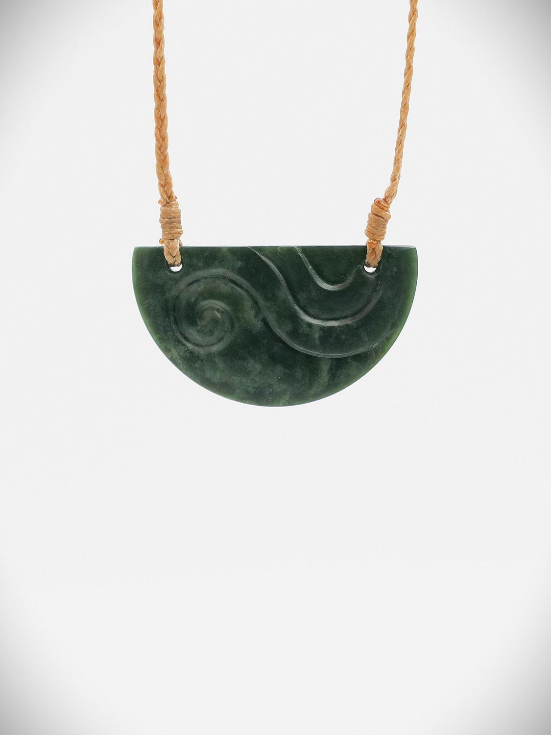 Moko Pounamu Kouma Breastplate NZ Genuine Kawakawa  Greenstone - Taumarunui