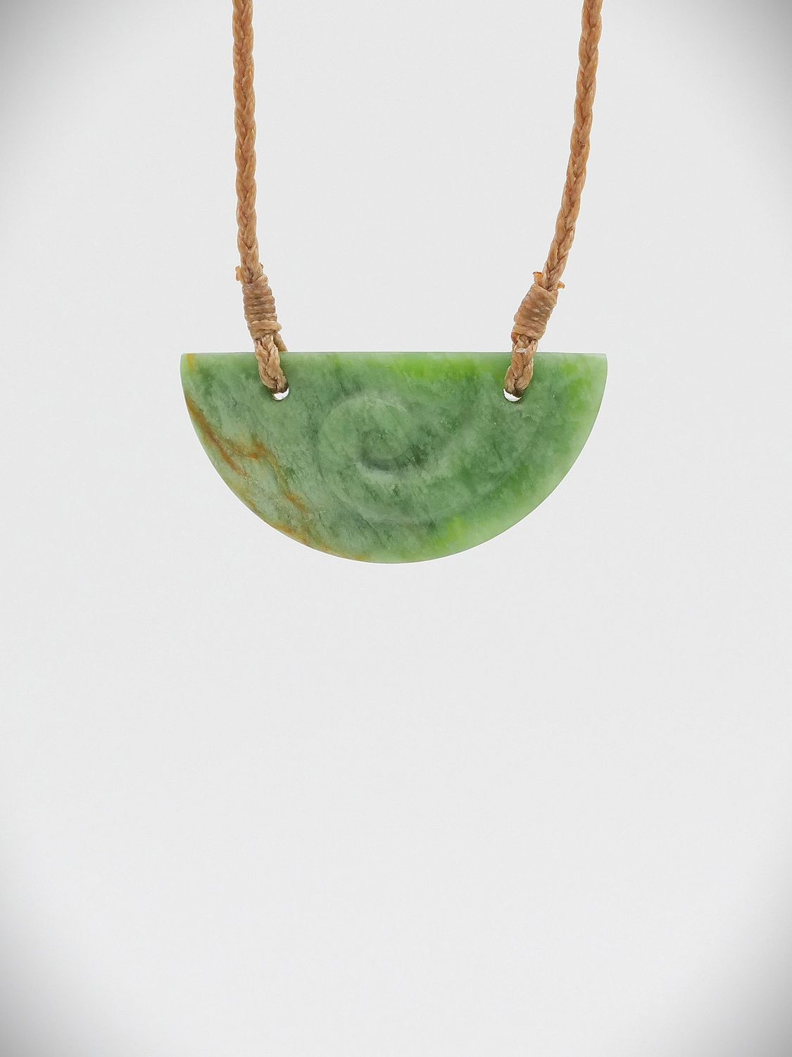Moko Pounamu Kouma Breastplate with Koru NZ Genuine Auhunga Flower Greenstone - Rangitaiki