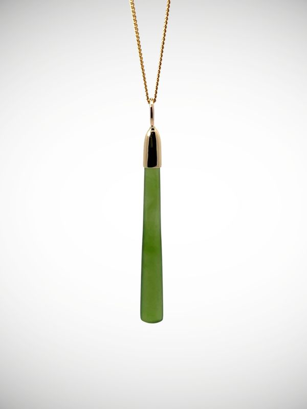 Moko Pounamu Roimata (Teardrop) NZ Genuine Kahurangi Greenstone & 9ct Gold - Hokiauau