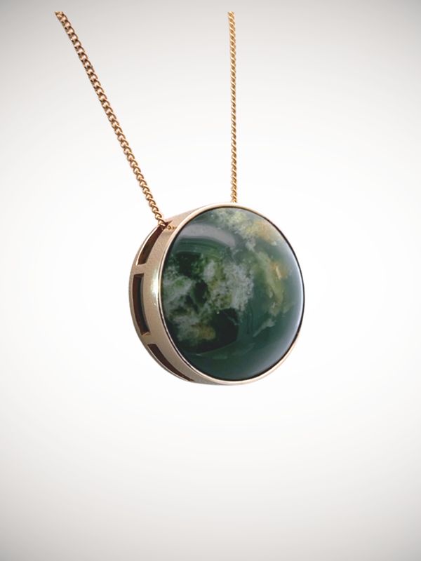 Moko Pounamu Gilt Jewellery Slider NZ Genuine Kahurangi Flower Greenstone & 9ct Gold - Tapuaenuku