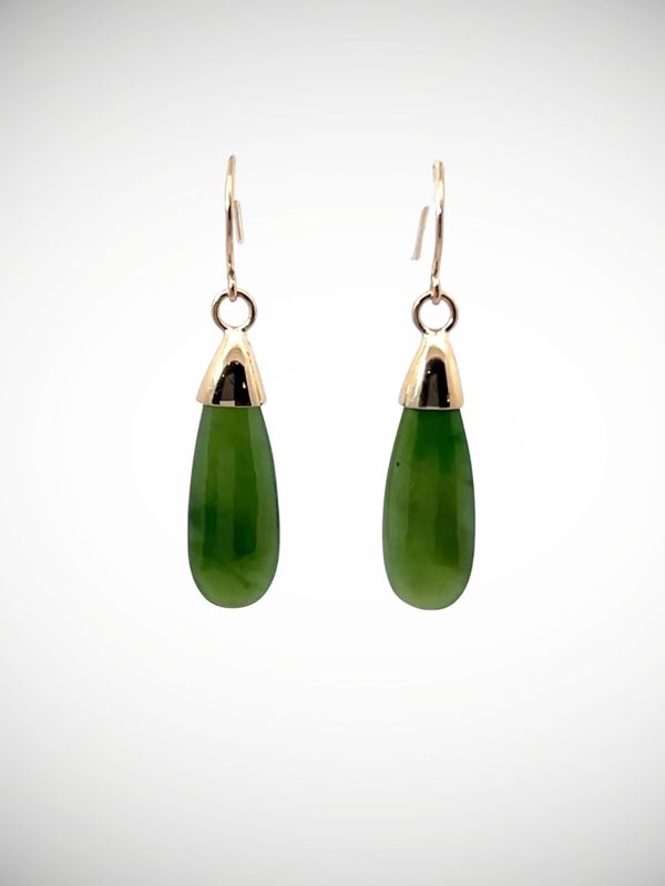 Moko Pounamu NZ Kahurangi Greenstone & 9ct Gold Earrings -  Otaneaniwa