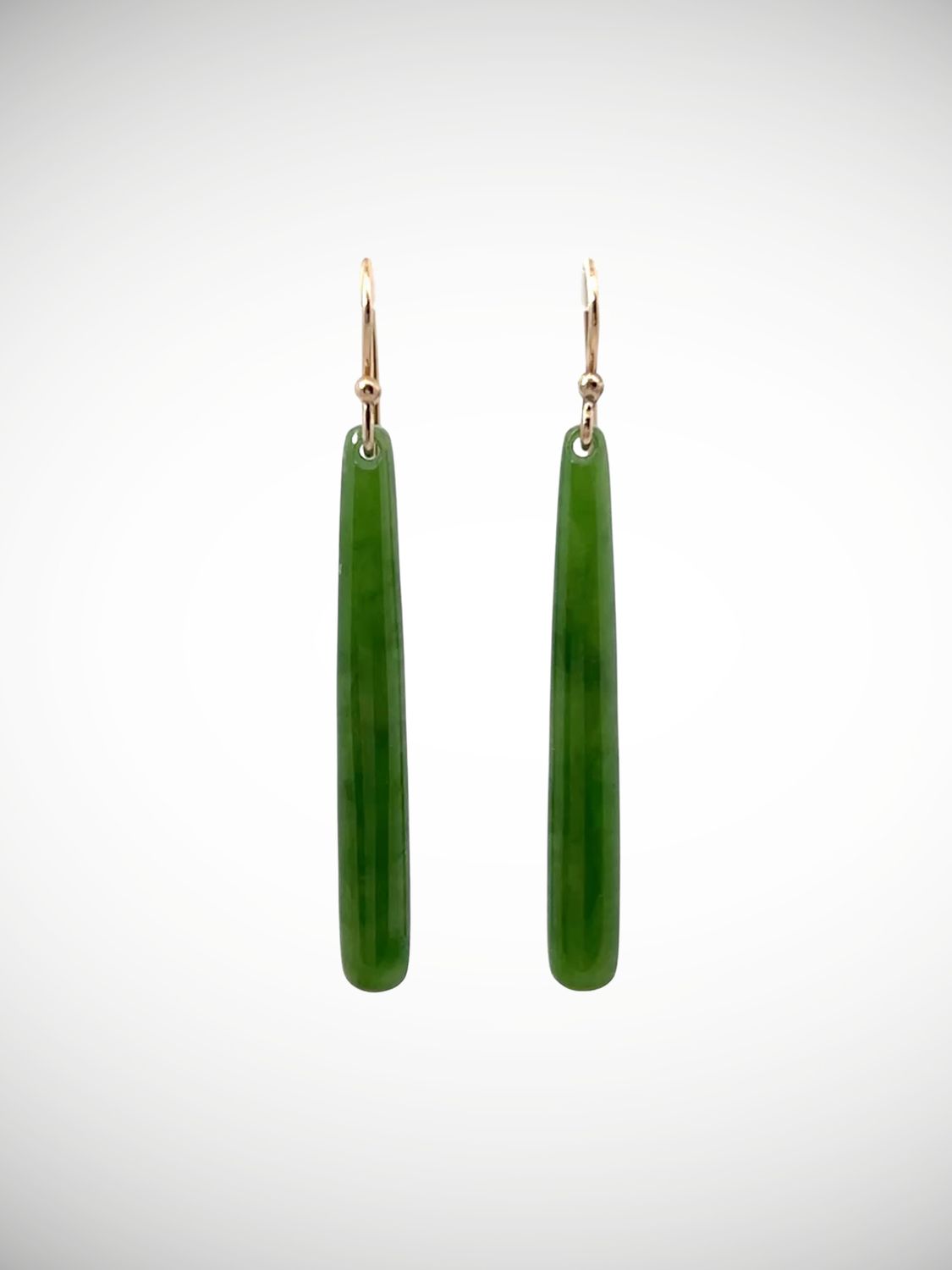 Moko Pounamu NZ Genuine Kahurangi Greenstone & 9ct Gold Earrings - Okoriko
