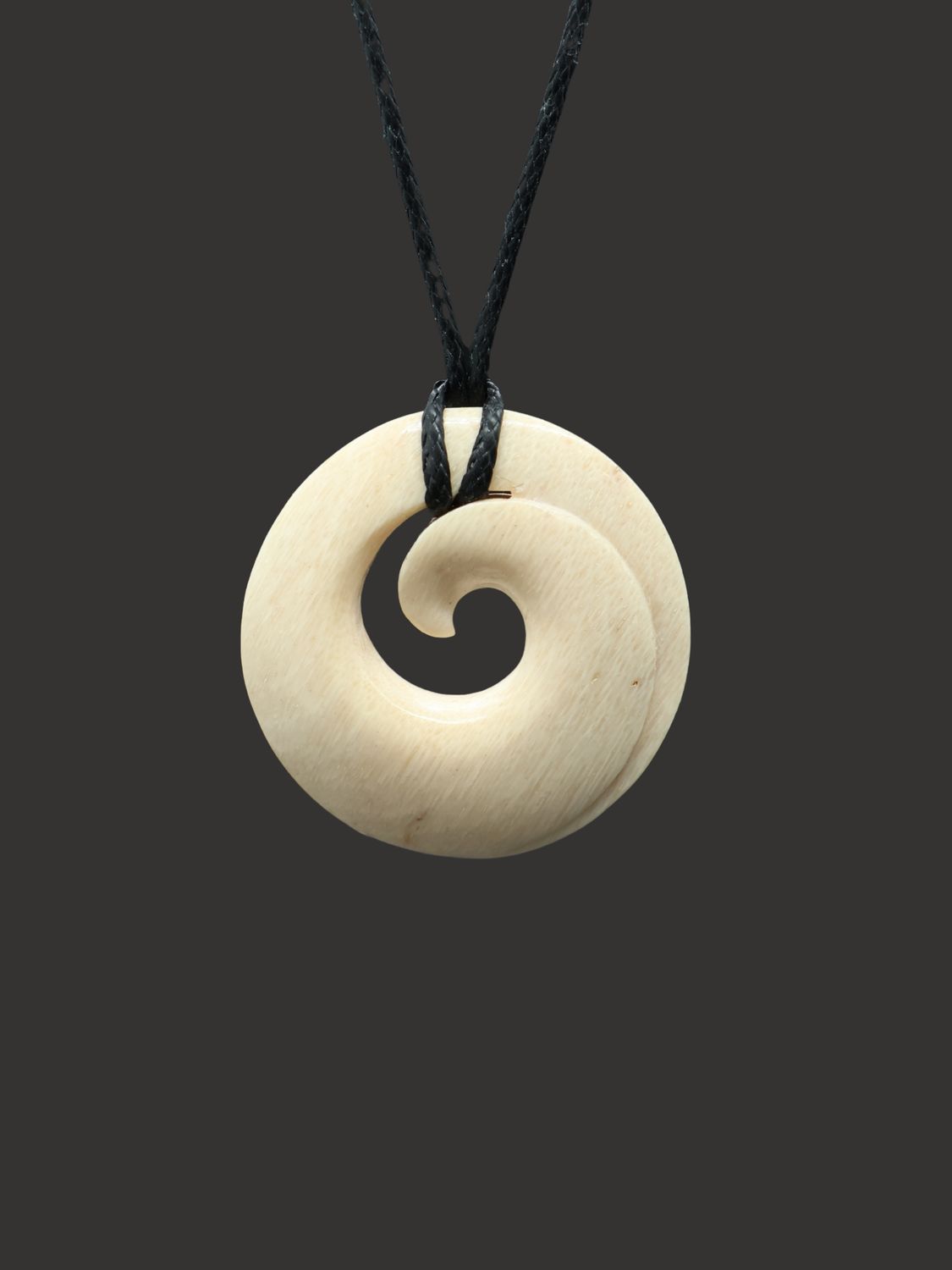 Moko Pounamu Koru Whale Bone Carving - Pikakatu