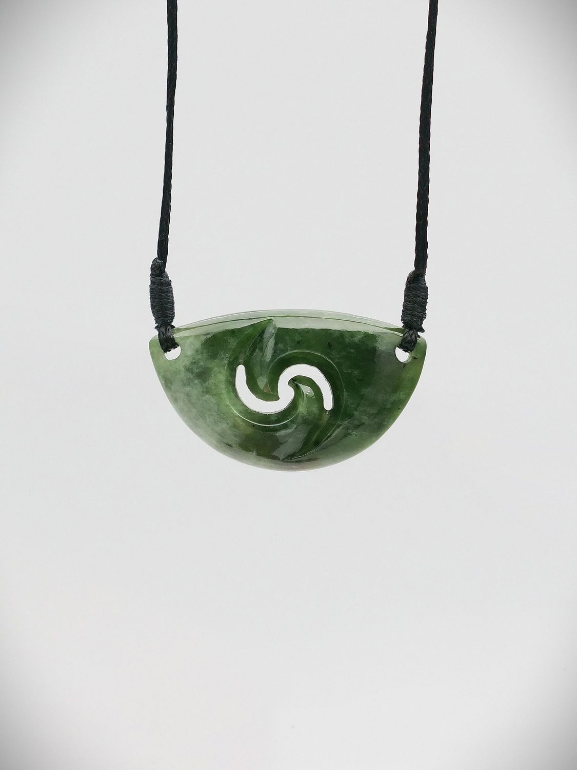 Moko Pounamu Breastplate NZ Genuine Kahotea Greenstone - Tahuna
