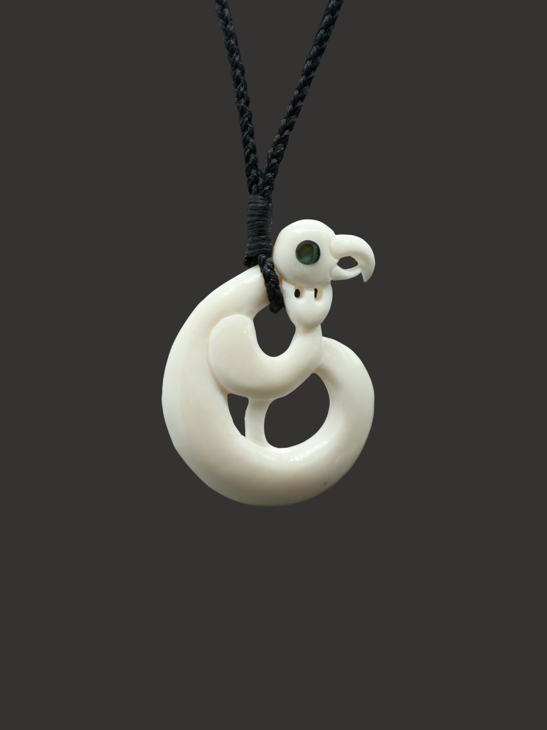 Moko Pounamu Manaia Bone Carving - Rahui