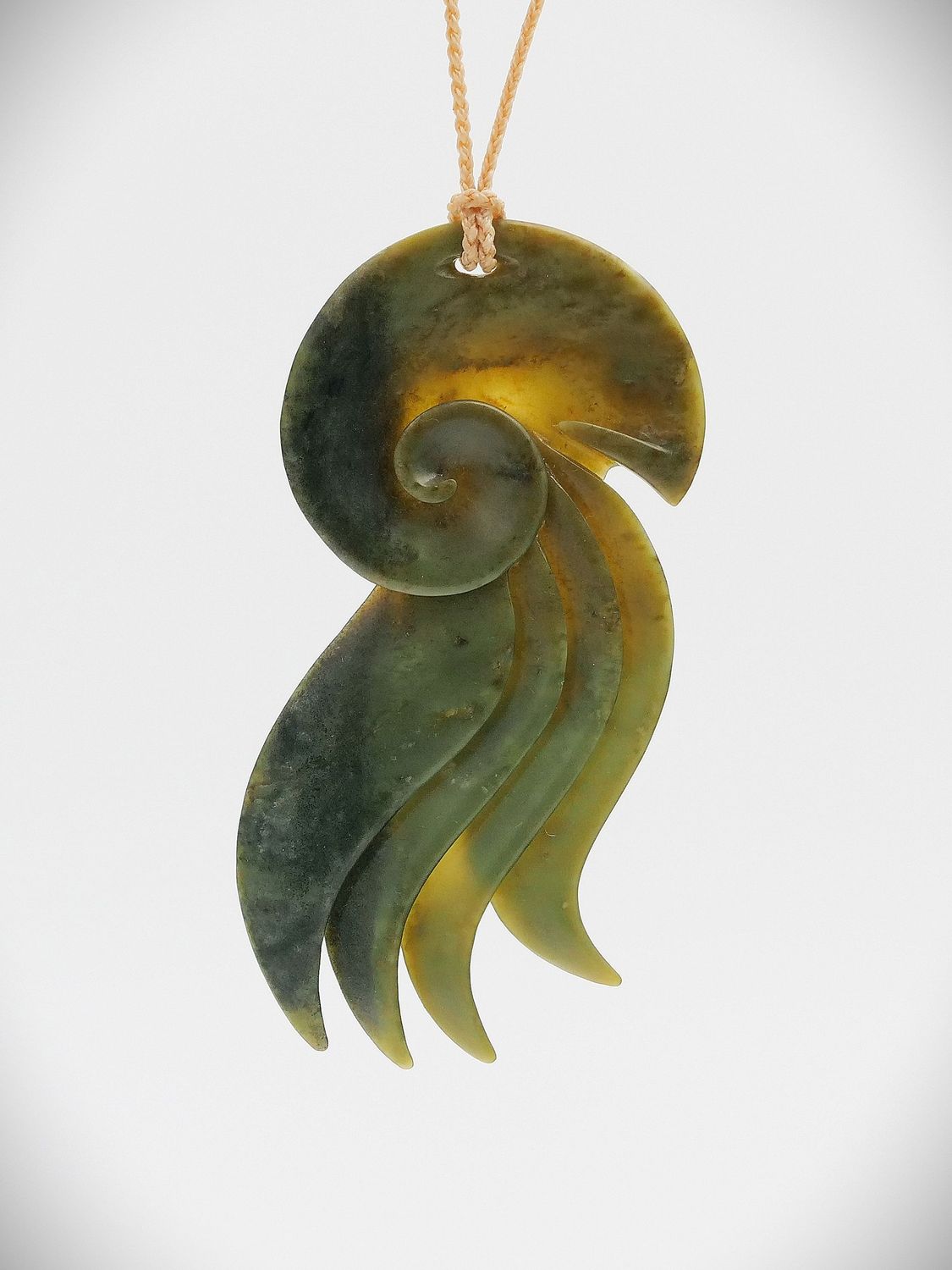 Moko Pounamu Nautilus NZ Genuine Inanga Totoweka Greenstone - Mohaka