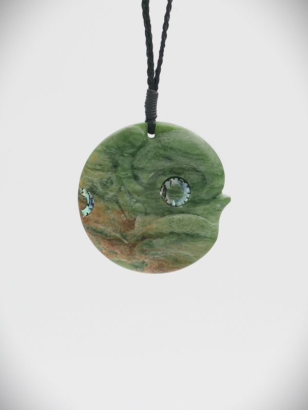 Moko Pounamu Koruru NZ Genuine Marsden Flower Greenstone - Toronui