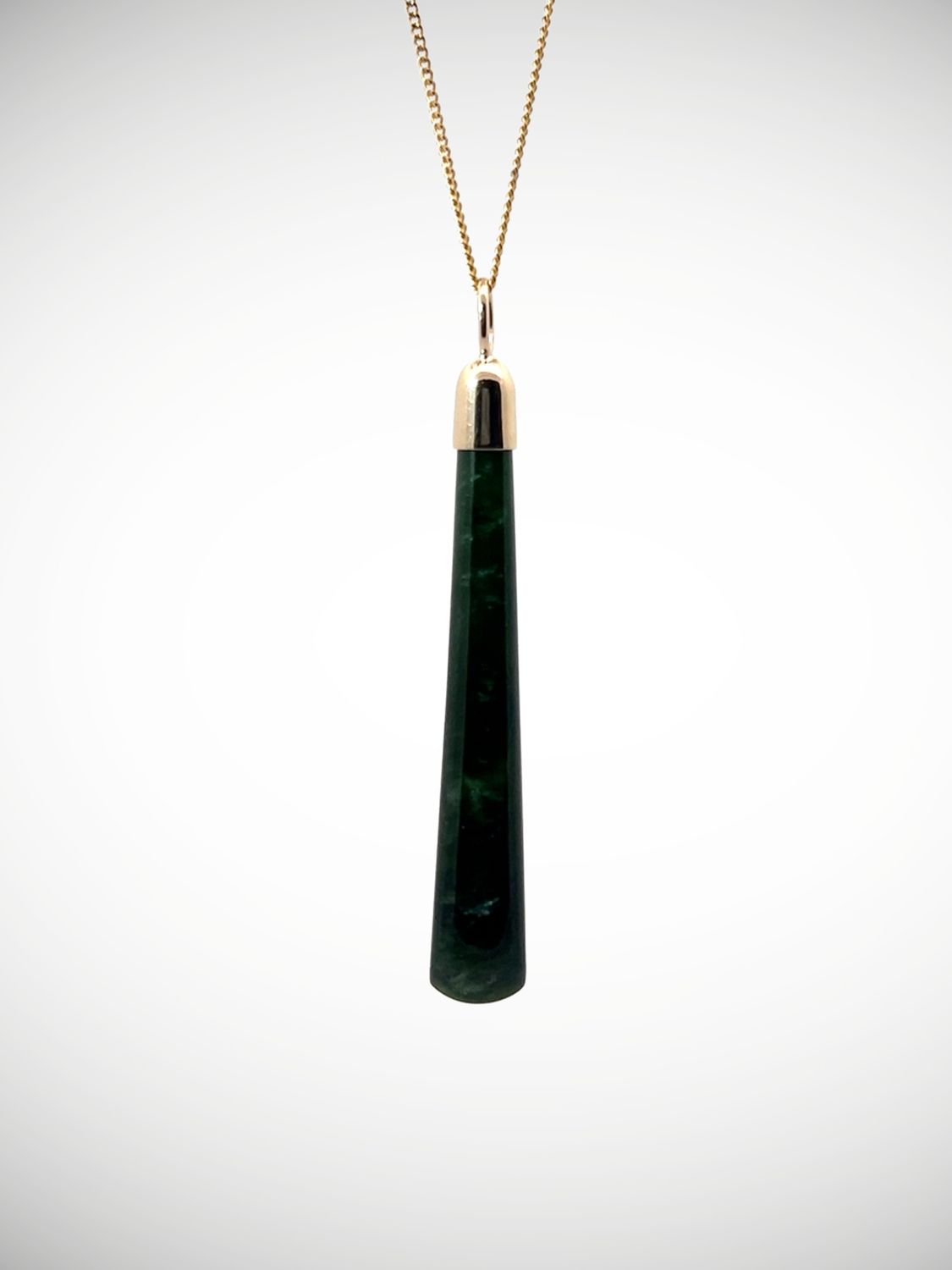 Moko Pounamu Roimata (Teardrop) NZ Genuine Kawakawa Greenstone & 9ct Gold - Te Waimumu