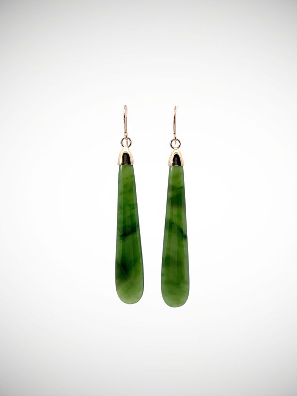 Moko Pounamu NZ Kahurangi Greenstone & 9ct Gold Earrings -  Papapounamu