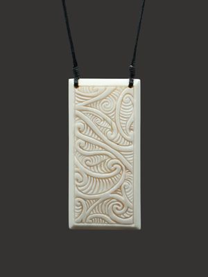 Moko Pounamu Kouma (Breastplate) Bone Carving - Wharepa